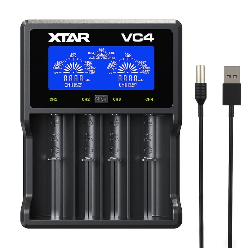 XTAR VC4 Charger for Lithium-ion and Ni-MH Batteries (Authentic USA Version) - Image 1